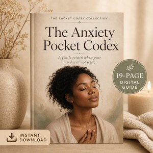 Anxiety Workbook PDF | 15-Minute Anxiety Reset, Grounding Exercises & Self-Care Plan | 19-Page Pocket Codex Download