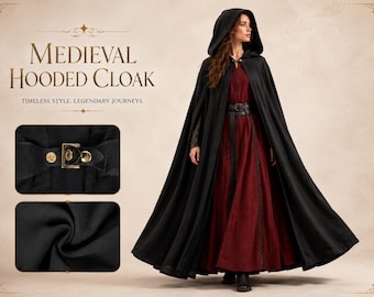 Unisex Hooded Cloak Medieval Costume