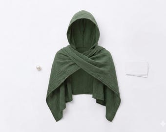 Vintage Hooded Cowl Scarf - Medieval Cape Neck Wrap for Men & Women - Cosplay Accessory