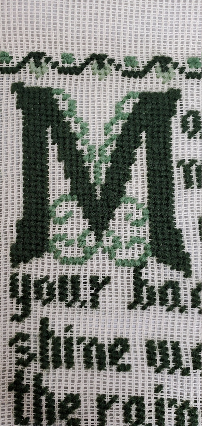 Needlepoint Canvas Partially Done With Irish Prayer No Yarn Etsy