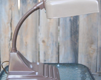 Mid Century Modern Gooseneck Desk Lamp, Industrial Metal