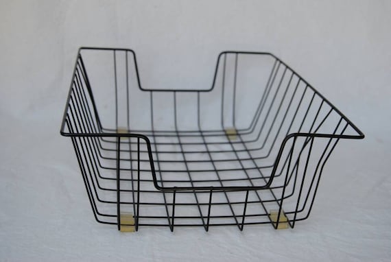 Black Metal letter tray basket