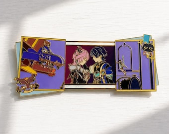 Durin & Wanderer Push-Pull Enamel Pin Badge – Interactive Sliding Pin