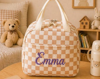 Personalised Kids Lunch Bag | Insulated Lunch Box for School | Custom Name Toddler Lunch Bag | Nursery Lunch Tote | Thermal Food Bag Gift