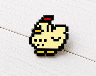 Stardew Valley Pixel Chicken Enamel Pin