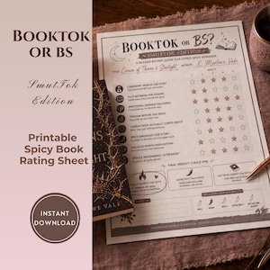 Spicy Romance Book Rating Sheet – BookTok SmutTok Tracker (PDF Download)