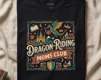 Dragon Riding Moms Club Shirt, Fantasy Reader BookTok Tee, Book Dragon Mom Gift