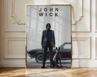 John Wick Poster | Action Movie Wall Art | Assassin Film Print | Dark Cinematic Decor | Keanu Reeves Poster