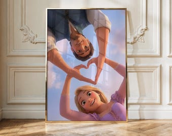 Rapunzel Poster | Disney Princess Wall Art | Tangled Movie Print | Fantasy Fairy Tale Decor | Princess Room Poster