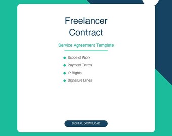 Freelancer Contract Template, Independent Contractor Agreement, Freelance Business Template, Self Employed Contract, Digital Download