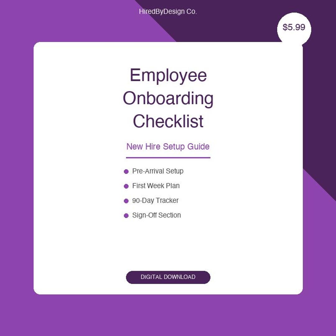 Employee Onboarding Checklist Template | New Hire HR Checklist ...