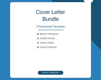 Professional Cover Letter Template Bundle, Job Application Letter, Career Document Set, Instant Download, Word Template