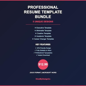 Finance Accounting Resume Template | CPA Financial Analyst | ATS-Friendly | Instant Download