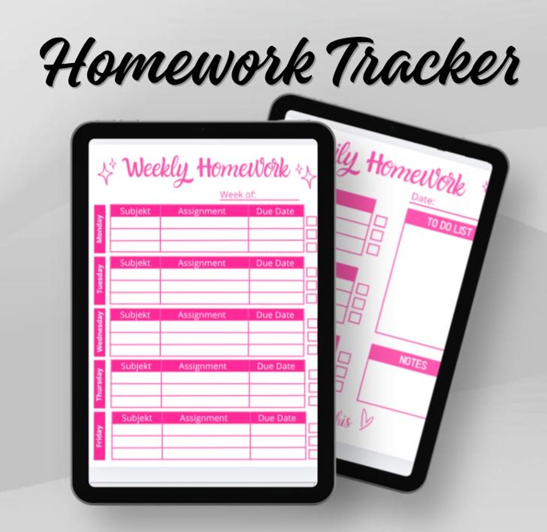 Editable Homework Planner Printable Digital Student Planner Assignment ...