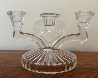 Candelabro de cristal vintage, modelo Cosmos Clear de Jeanette