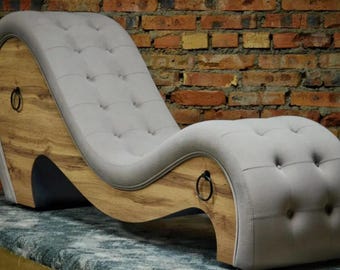 Tantra Chair | Curved Lounge Chair for Couples | Luxury Wave Chaise Lounge | Upholstered Relaxation Chair | Modern Bedroom Furniture