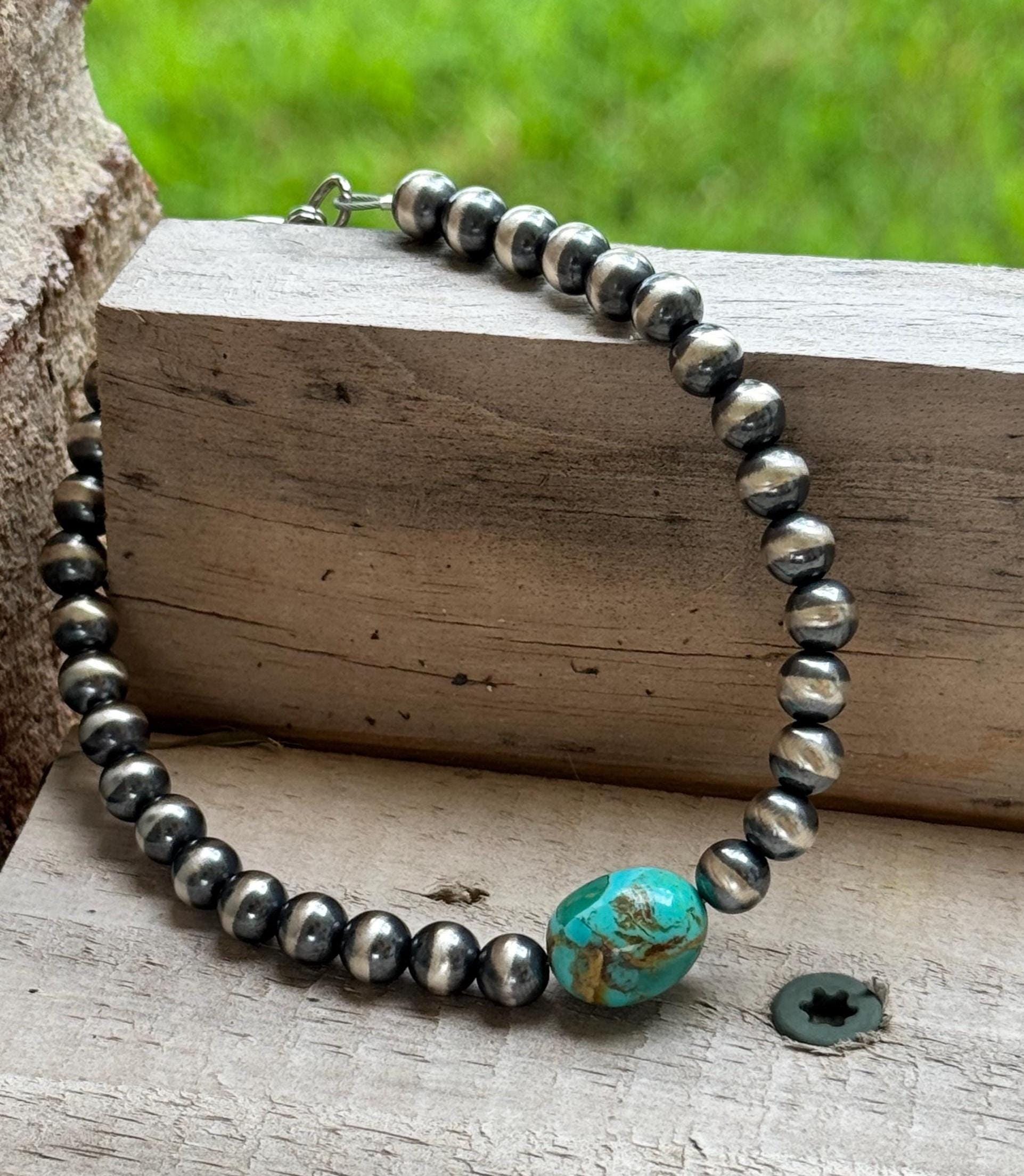 Sterling silver navajo pearl bracelet - Etsy 日本