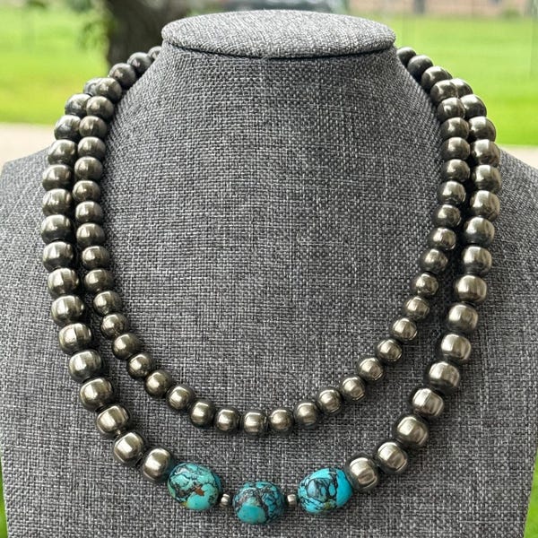 Conjunto de collar de capas de turquesa Kingman
