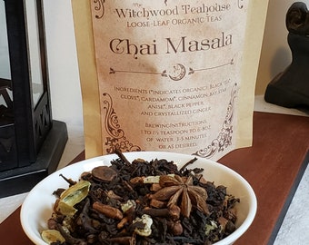 Chai Masala, Organic Fair-Trade Loose Leaf Tea, Traditional Style,