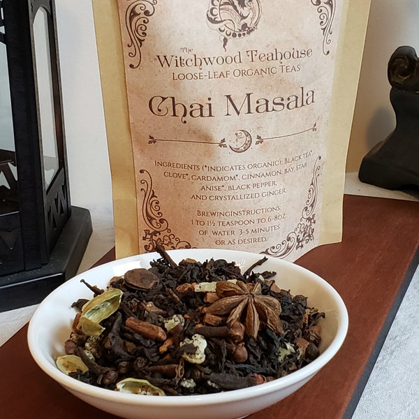 Chai Masala, Organic Fair-Trade Loose Leaf Tea, Traditional Style,