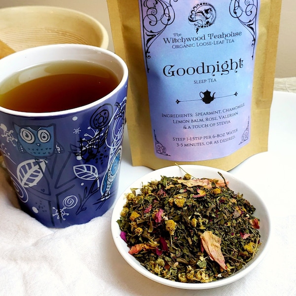 Goodnight, Sleep Tea, Organic Loose Leaf Wellness Tea, Caffeine Free