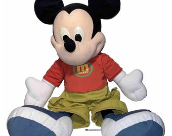 Rare Y2K VTG Mickey Mouse 2ft Plush Disney Toys R Us Fisher Price Cargo Shorts