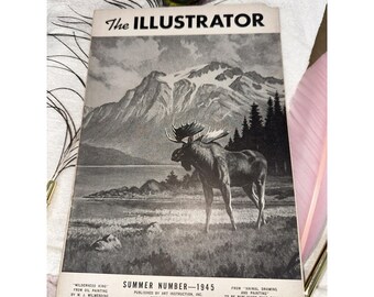 1945 The Illustrator Magazine Summer Issue WWII Art Ephemera Herschel Logan Guns