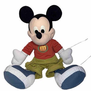 Raro Mickey Mouse de pelúcia vintage Y2K de 60 cm (2 pés) da Disney Toys R Us e shorts cargo da Fisher Price. imagem 7