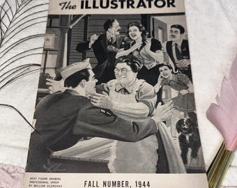 VTG 1944 The Illustrator Magazine Fall William Klemchak Art Instruction Ephemera