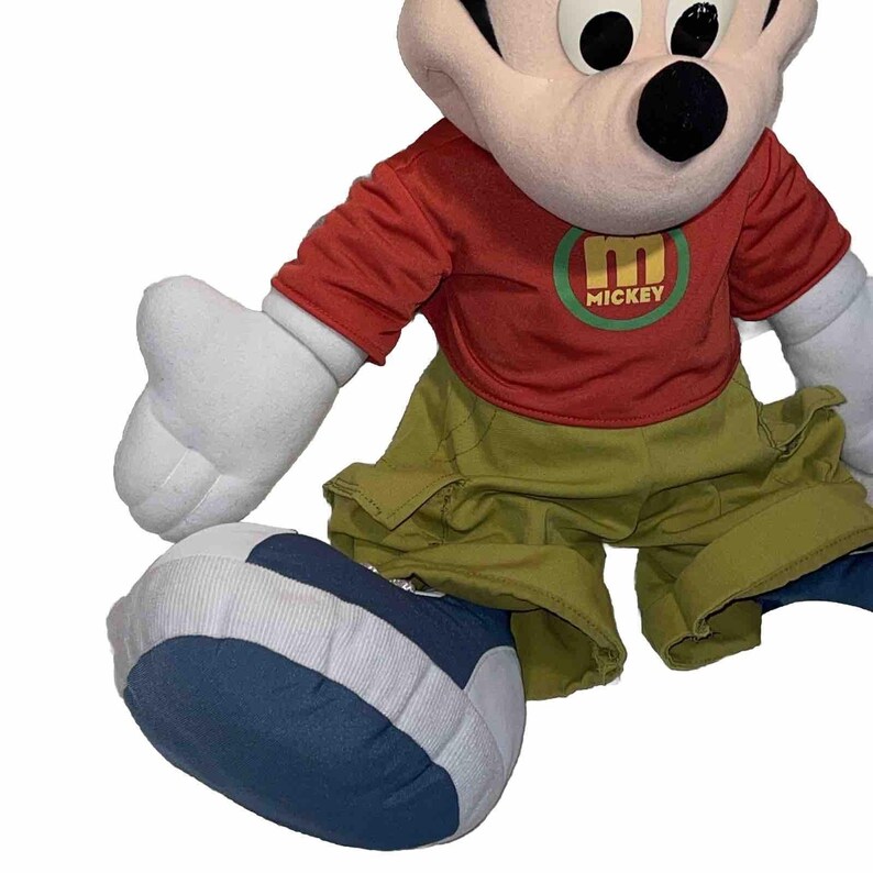 Raro Mickey Mouse de pelúcia vintage Y2K de 60 cm (2 pés) da Disney Toys R Us e shorts cargo da Fisher Price. imagem 9