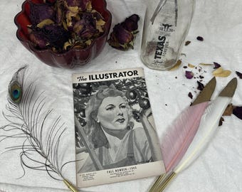 1945 Vintage Art Magazine The Illustrator Fall Mid Century Junk Journal Ephemera