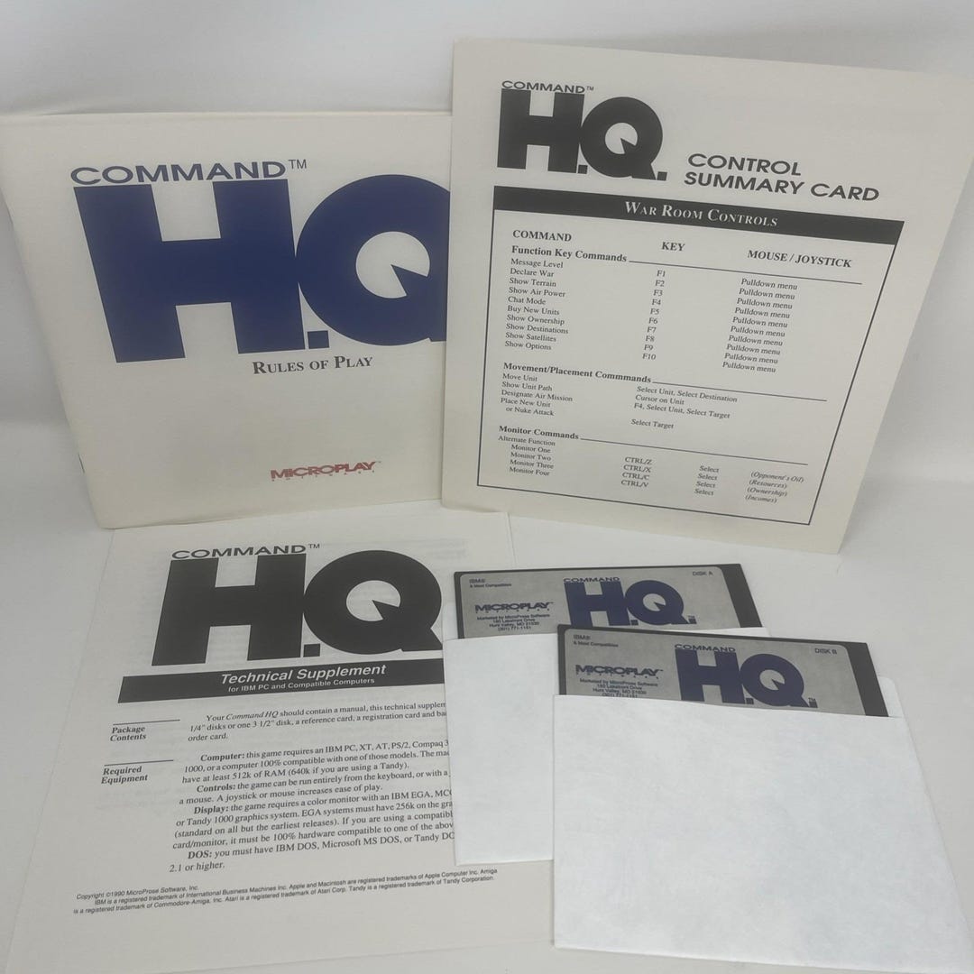 Command HQ IBM PC Game: 5.25" Floppy Discs (1990) – Retro Computing ...