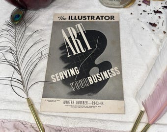 VTG 1943 The Illustrator Magazine Art Instruction WWII Graphic Design Ephemera