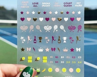 Love All Tennis Nail Art Stickers