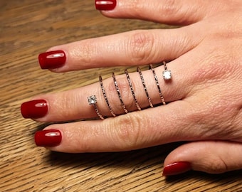 Anello Spirale con Zirconi - Regolabile