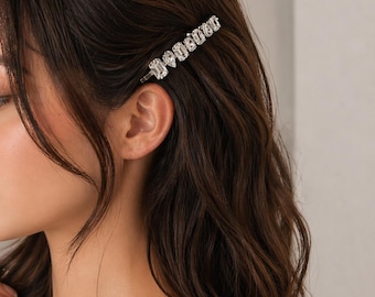 Fermaglio Capelli Lusso con Zirconi | Clip Gioiello Elegante Brillante | Accessorio Capelli Donna per Eventi e Cerimonie