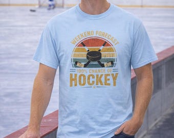 Hockey t-shirt | Vintage Hockey Puck Sunset
