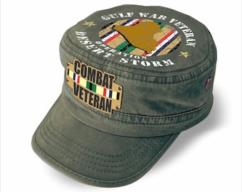 Gorra de veterano de combate de la Guerra del Golfo / Gorra militar de la Guerra del Golfo 100% algodón (Edición limitada de regalo)