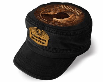 Gorra militar POW MIA Héroes Caídos – Gorra de homenaje vintage desgastada
