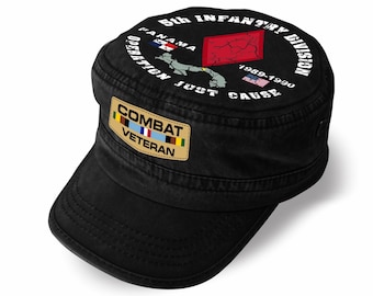 Gorra de veterano de combate / Gorra militar de la 25.ª División de Infantería de la Operación Causa Justa (100 % algodón)