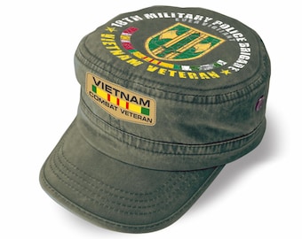 Gorra de veterano de Vietnam de la 18.ª Brigada de Policía Militar – Gorra militar de algodón lavado