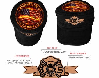 Gorra de bombero personalizada / Gorra de estación de bomberos con escalera / Crea tu propia unidad