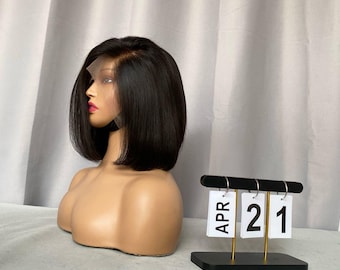 10” Straight Bob, 13×4 Lace Frontal, Natural Black – Beginner Friendly – Ready to Wear