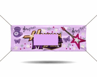 Plantilla de pancarta para la fiesta del 20.º aniversario de Hannah Montana