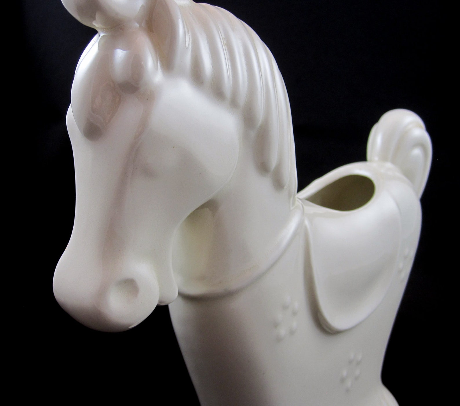 White Pottery Horse Vase Vintage Pony Etsy
