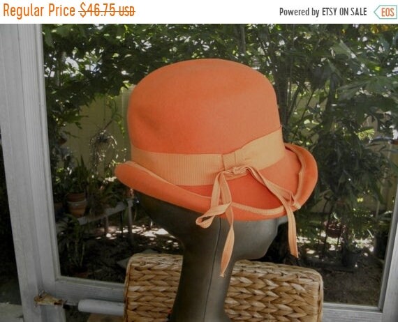 orange cloche hat