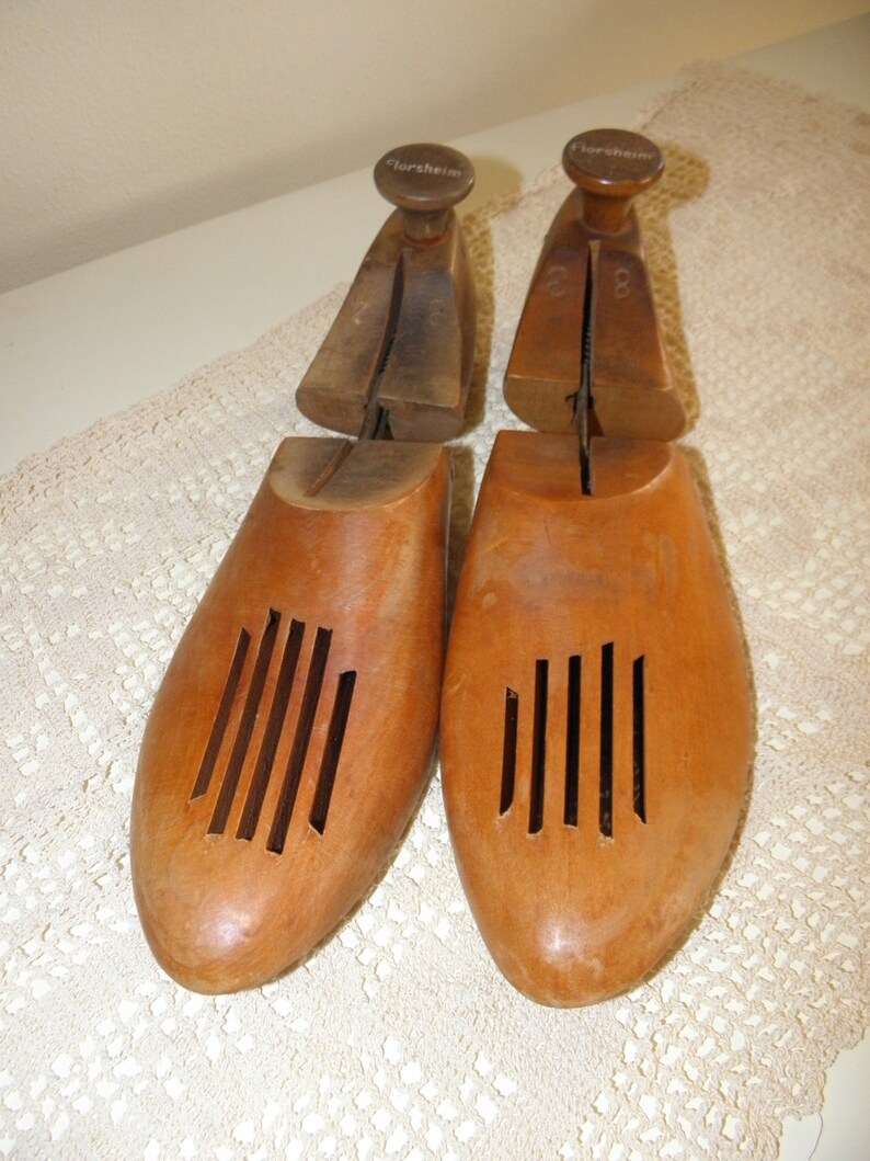 10OFF Antique Solid Wood Shoe Trees Florsheim Shoe Co. Made Etsy