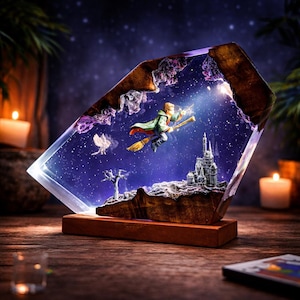 Lámpara de noche de resina de Hogwarts, lámpara de Harry Potter, decoración de Hogwarts, regalo mágico para niños, luz para habitación de magos, lámpara de noche LED