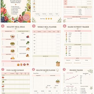 Calorie Tracker Planner, Weekly Meal Macro Nutrient (Digital Download)