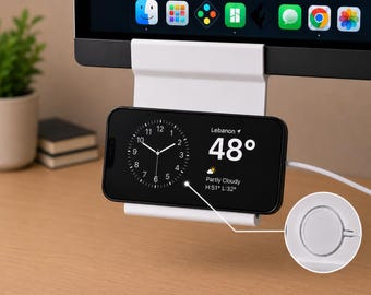 Under Monitor Magsafe Phone Holder -  Adjustable Tightener